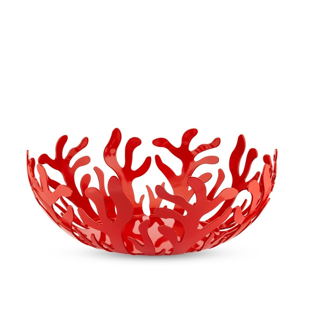 Alessi art deco fruit holder in red reef